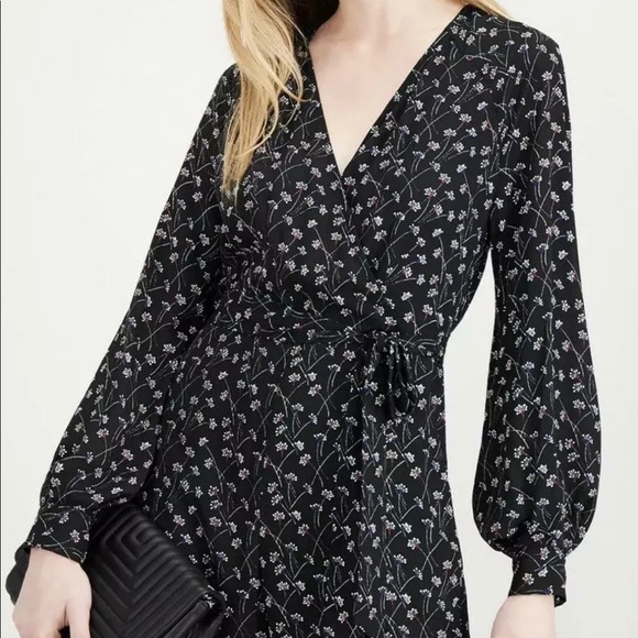 🔥MAISON JULES🔥WIDE-LEG JUMPSUIT BLACK W/PRINTED DANDELIONS SIZE 0 NWT - Picture 3 of 3